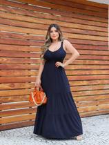 Vestido Longo Saia com Babado Laço nas Costas