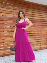 Vestido Longo Saia com Babado Laço nas Costas