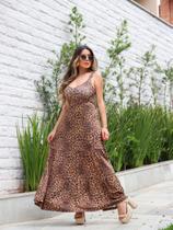 Vestido Longo Saia com Babado Laço nas Costas