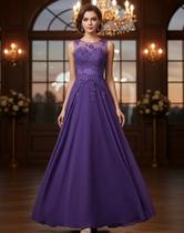 Vestido longo Seda Chiffon madrinha festa casamento 2H