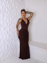 Vestido Longo Sereia Drapeado no Bumbum Babado