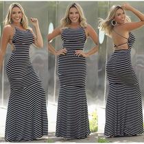 Vestido Longo Sereia Drapeado No Bumbum Cruzado