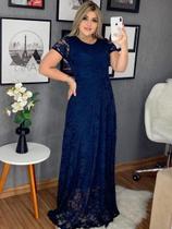 Vestido Longo Soltinho Manga Curta Festa Romantico Casamento