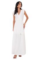 Vestido Longo Sommer Detalhe Linho Off-White
