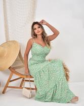 Vestido longo tecido crepe forrado verde ,tamanho G Vestido longo tecido crepe forrado verde ,tamanho G
