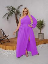 Vestido Longo Terracota Casamento Madrinha Plus Size Manga Nula Fenda Faixa Amarração Ajustável