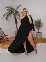 Vestido Longo Terracota Casamento Madrinha Plus Size Manga Nula Fenda Faixa Amarração Ajustável