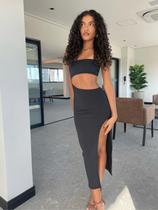 Vestido LONGO top + saia fenda MAGALU