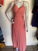 Vestido Longo Transpassado de Amarrar na Cintura