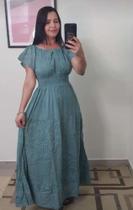 Vestido Longo Verde - Feminino, Tam 40 Vestido Longo Verde - Feminino, Tam 40