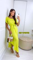 Vestido longo verde limão