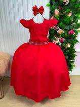 Vestido Longo Vermelho Ysa Kids Ariane Formatura Festas Apresentação Vestido Longo Vermelho Ysa Kids Ariane Formatura Festas Apresentação