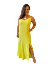 Vestido Longo Viscose Fenda Lateral