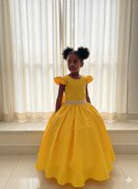 Vestido Longo Ysa Kids Ariane Amarelo Gema para Festas e Eventos