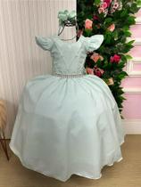 Vestido Longo Ysa Kids Ariane Verde Porto Fino para Festas e Eventos
