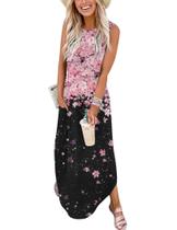Vestido longo Zeagoo Casual Floral Beach Vacation 2025 para mulheres