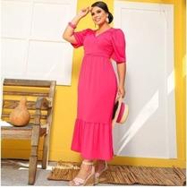 Vestido Longuete Marília Moda Evangélica Feminina Vestido Longuete Marília Moda Evangélica Feminina