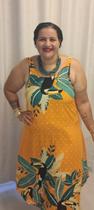 vestido longuete plus size laranja estampado vestido longuete plus size laranja estampado