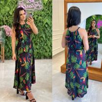 Vestido longuete tropical feminino -tamanho gg Vestido longuete tropical feminino -tamanho gg