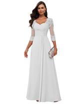 Vestido Loyeloy Lace Mother of the Bride 2025 branco tamanho 12 Vestido Loyeloy Lace Mother of the Bride 2025 branco tamanho 12