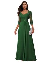 Vestido Loyeloy Verde Esmeralda de renda Mother Bride com mangas Vestido Loyeloy Verde Esmeralda de renda Mother Bride com mangas