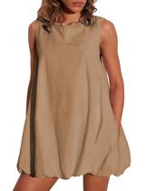 Vestido LTSCNRM Summer Bubble para mulheres, café, tamanho L Vestido LTSCNRM Summer Bubble para mulheres, café, tamanho L
