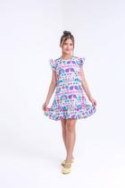Vestido Luna Branco Arco-Íris Vestido Luna Branco Arco-Íris