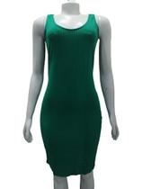 Vestido lunender 00460 vestido regata canelado básico curto