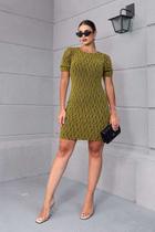 Vestido Lurex Manga Bufante curto