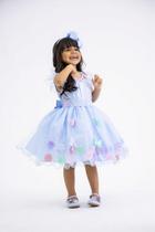 Vestido Luxinho Azul Bebê Marie Jardim Encantado Isis Vestido Luxinho Azul Bebê Marie Jardim Encantado Isis