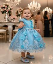 Vestido Luxo Azul Tiffany Marie Jardim Encantado para Crianças