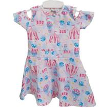 Vestido Luxo Festa Infantil Menina Estampado Verão Ref 6695 - Lessa Kids