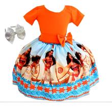 Vestido Luxo Infantil Princesa Meninas Moana Praia Tiara Vestido Luxo Infantil Princesa Meninas Moana Praia Tiara