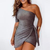 Vestido Luxo Lurex Decote Alcinha