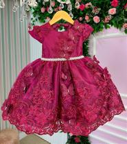 Vestido Luxo Marsala Marie Jardim Encantado para Crianças