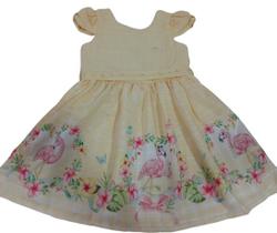 Vestido Luxo Menina Estampado C/ Cinto Paraiso Verão 14053