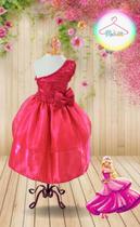 Vestido Luxo Pink Tema Barbie
