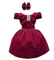 Vestido Luxo Pop Colors Bordô Vinho Tam.4 a 10 Anos Vestido Luxo Pop Colors Bordô Vinho Tam.4 a 10 Anos