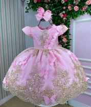 Vestido Luxo Rosa Modelo 2 - Jardim Encantado