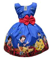 Vestido Luxo Temático Branca de Neve Tam.M (4-5 Anos)