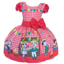 Vestido Luxo Temático Infantil Festa Junina Casal Xadrez Vermelho Vestido Luxo Temático Infantil Festa Junina Casal Xadrez Vermelho