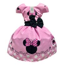 Vestido Luxo Temático Minnie Rosa F Tam.PP (1 Ano) Vestido Luxo Temático Minnie Rosa F Tam.PP (1 Ano)
