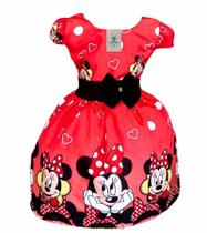 Vestido Luxo Temático Minnie Vermelha E Tam.G (6-7 Anos)