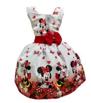 Vestido Luxo Temático Minnie Vermelha K Tam.P (2-3 Anos)