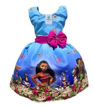 Vestido Luxo Temático Moana F Tam.M (4-5 Anos)