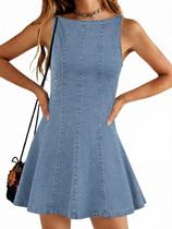Vestido: macacão jeans casual feminino Yousify, de verão, sem mangas