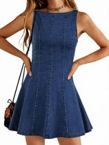 Vestido: macacão jeans casual feminino Yousify, de verão, sem mangas