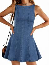 Vestido: macacão jeans casual feminino Yousify, de verão, sem mangas