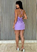 Vestido macaquinho liso alfaiataria com decote em v 9655