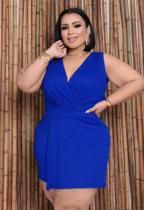 Vestido Macaquinho Plus Size Único Veste 44 a 48 Moda Ext G Elegante